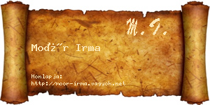 Moór Irma névjegykártya
