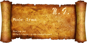 Moór Irma névjegykártya